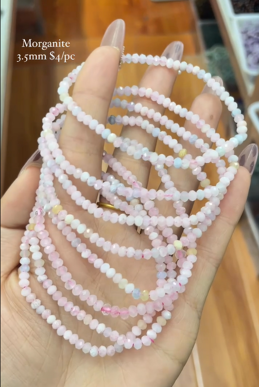 faceted morganite 3.5mm bracelet
