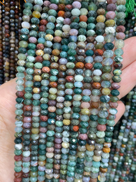colorful ocean jasper faceted strand,3*5mm