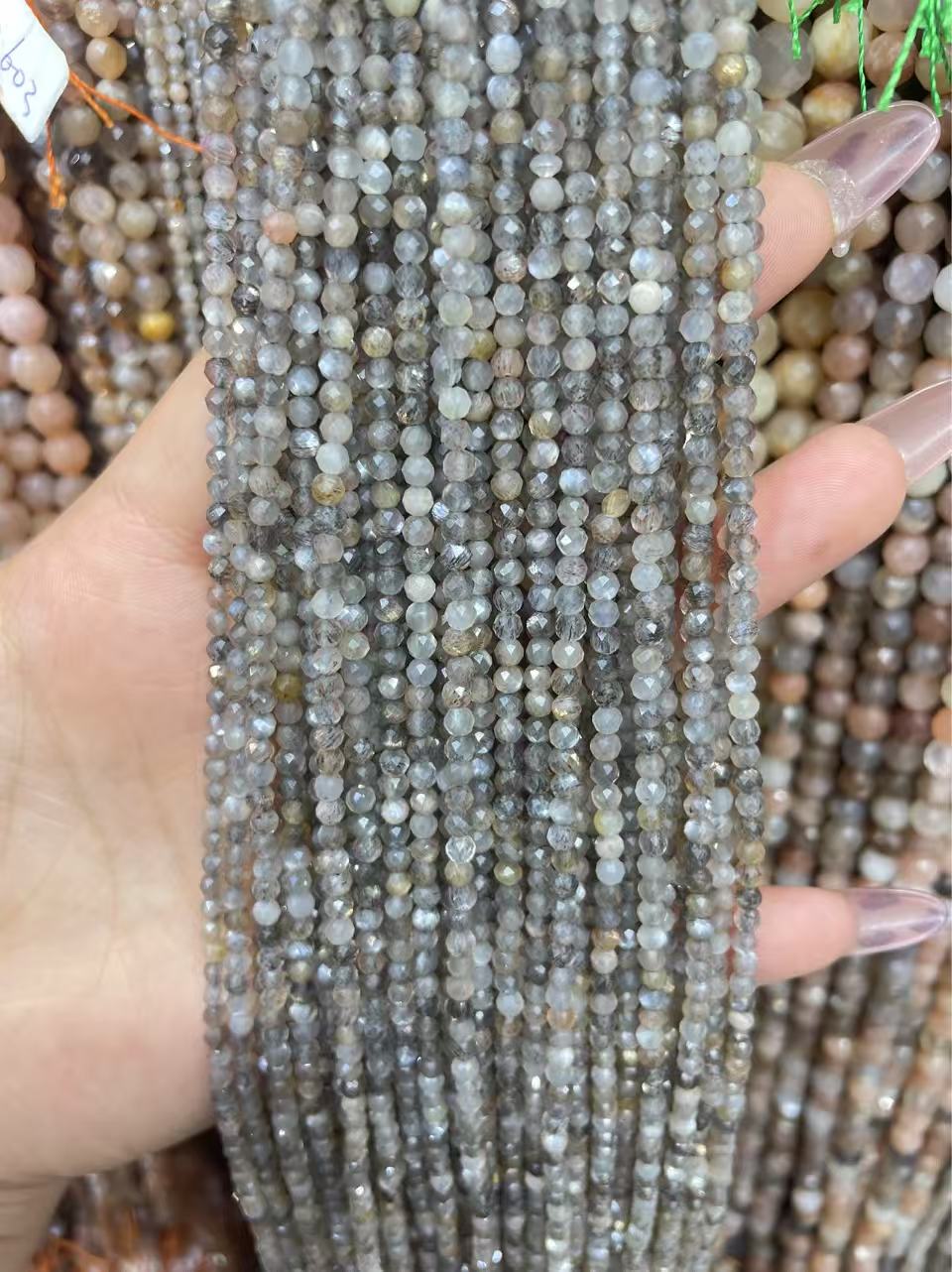 faceted sunstone strand