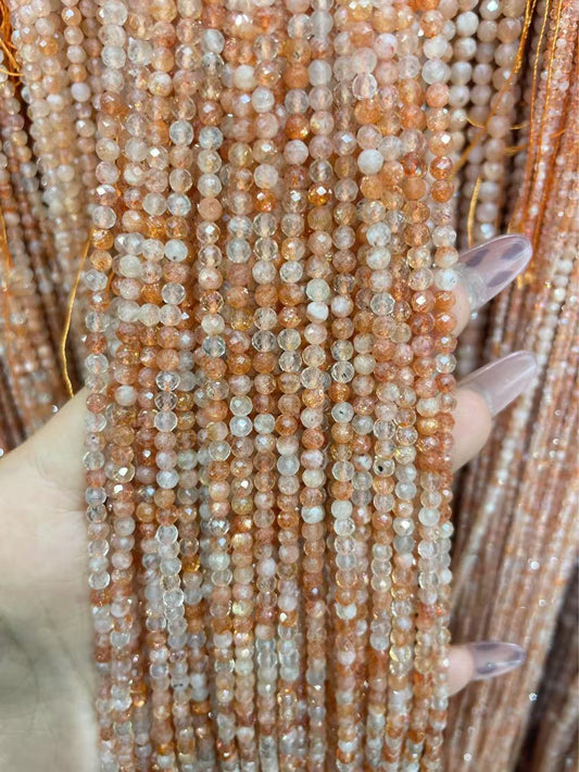 faceted sunstone strand