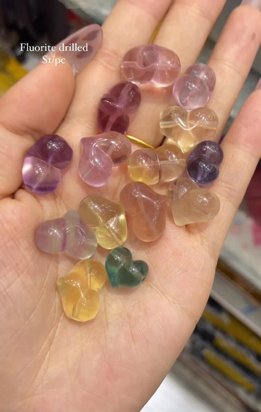 fluorite heart bead