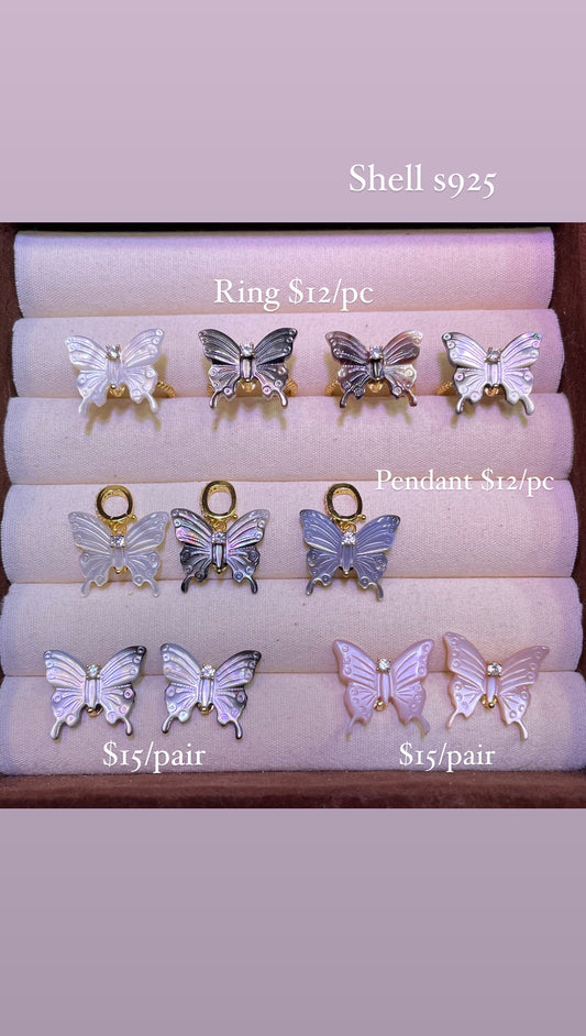 butterfly shell s925 jewelry