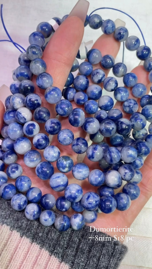 dumortierite 7-8mm bracelet