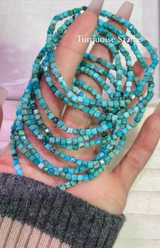 faceted cubic turquoise bracelet