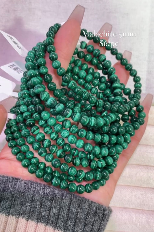 malachite 5mm bracelet