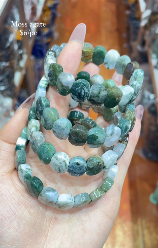 moss agate soft bangle
