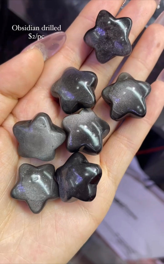 obsidian star bead