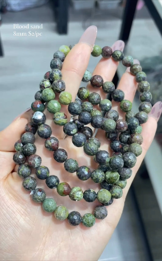 faceted blood stone bracelet