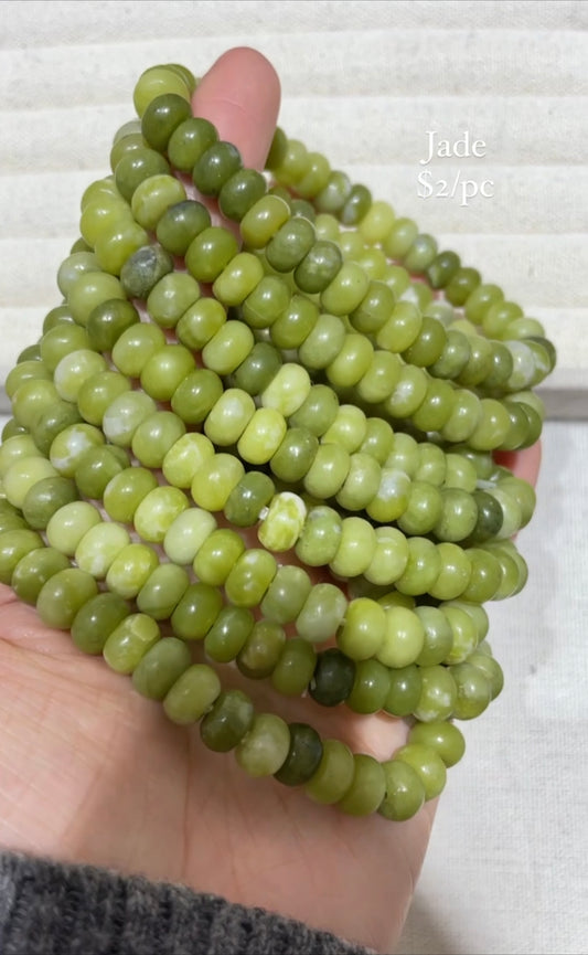 serpentine jade rondelle bracelet