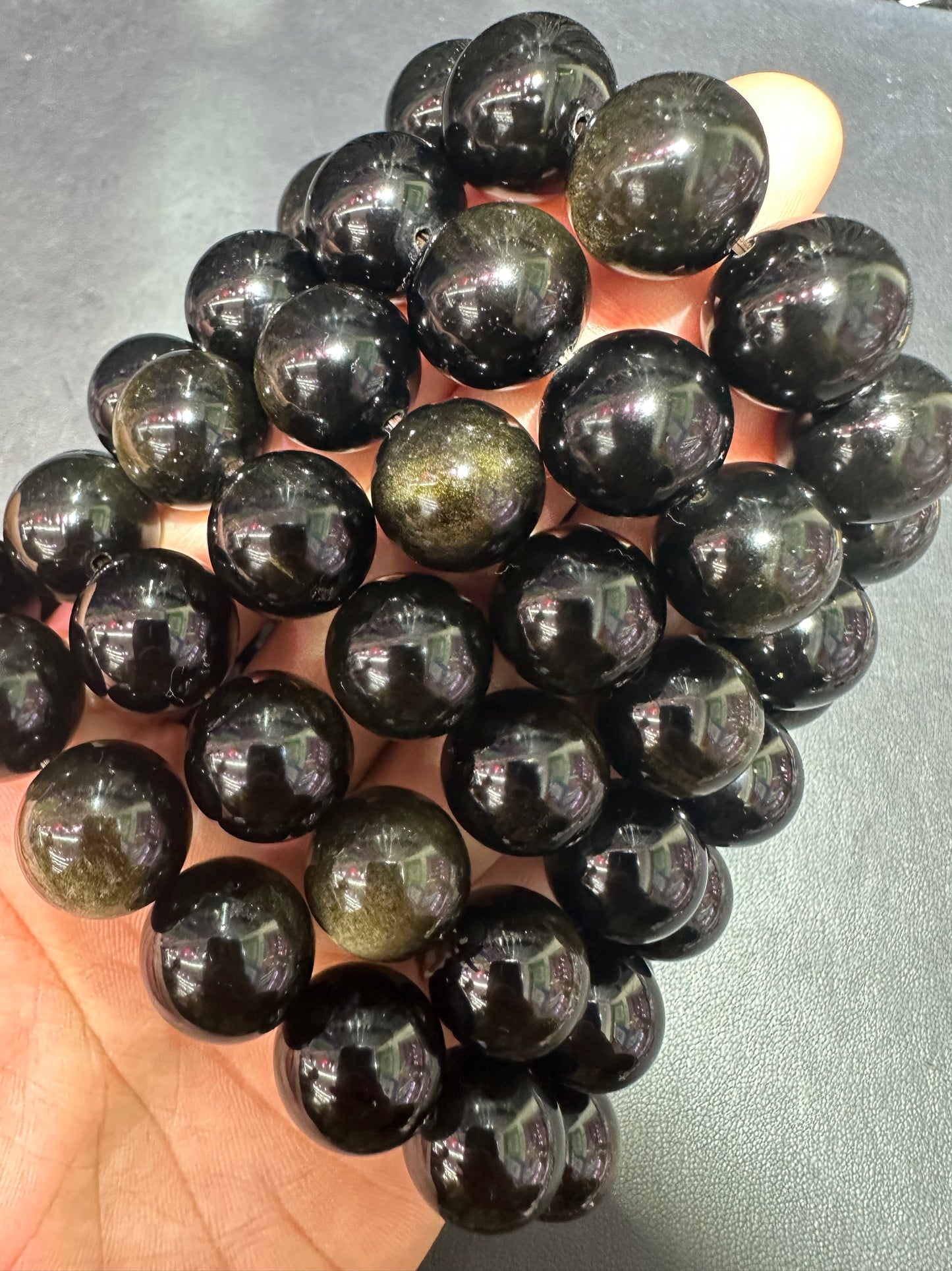 Golden obsidian bracelets 16mm