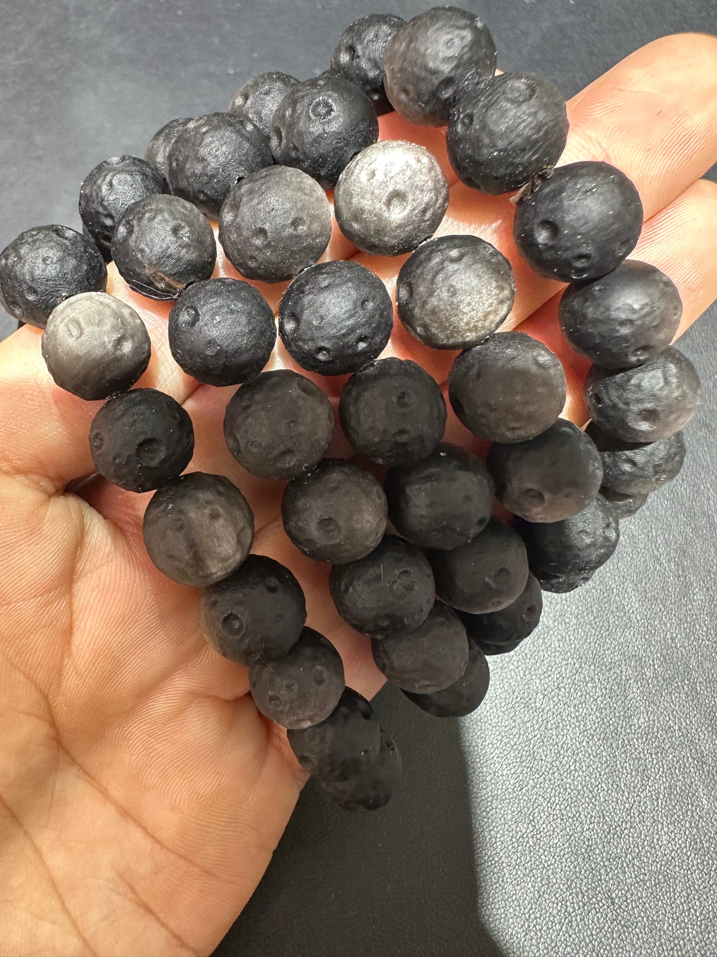 Black obsidian moon bracelets 11mm