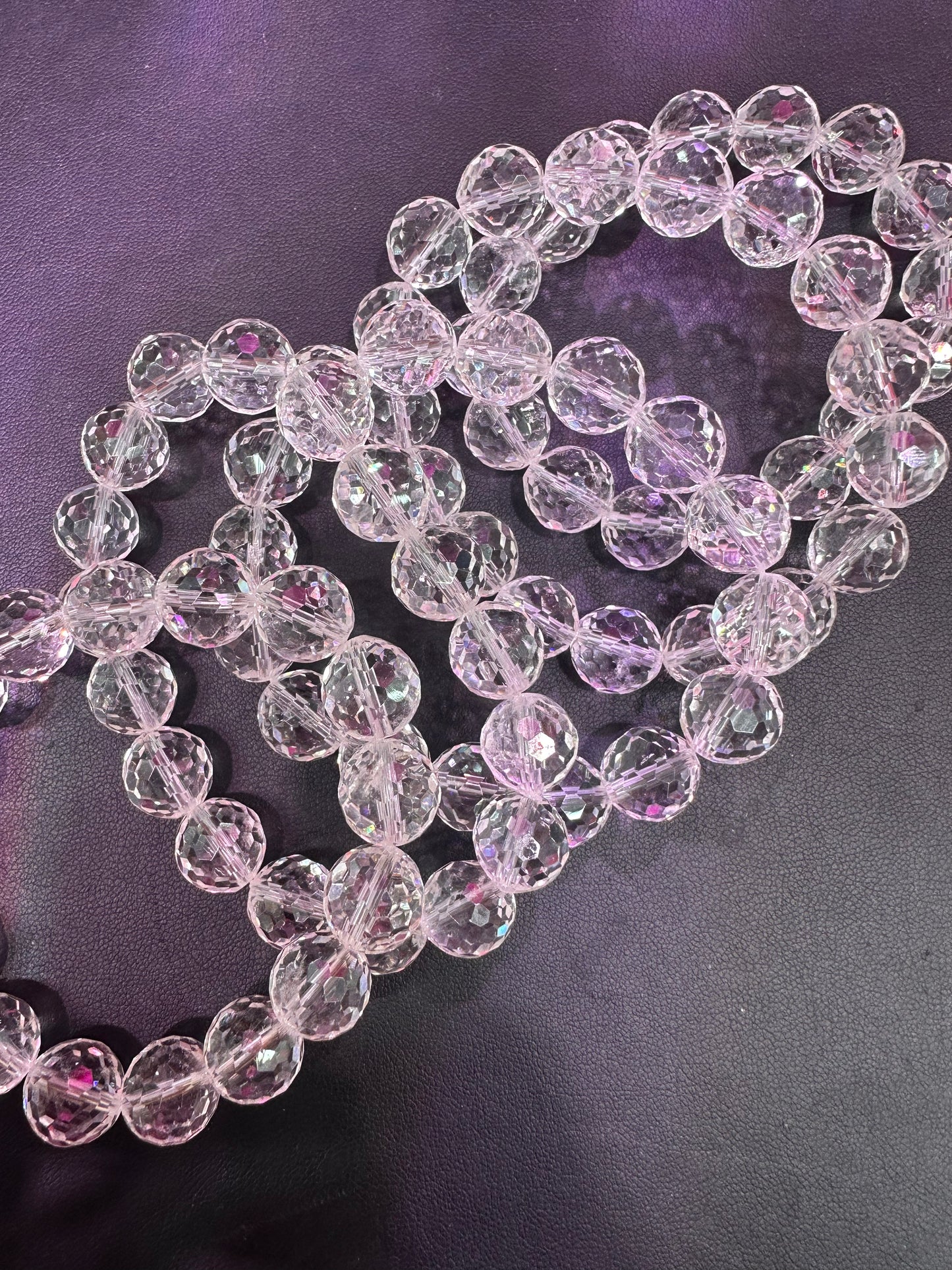 Faceted  clear quartz bracelets 12mm