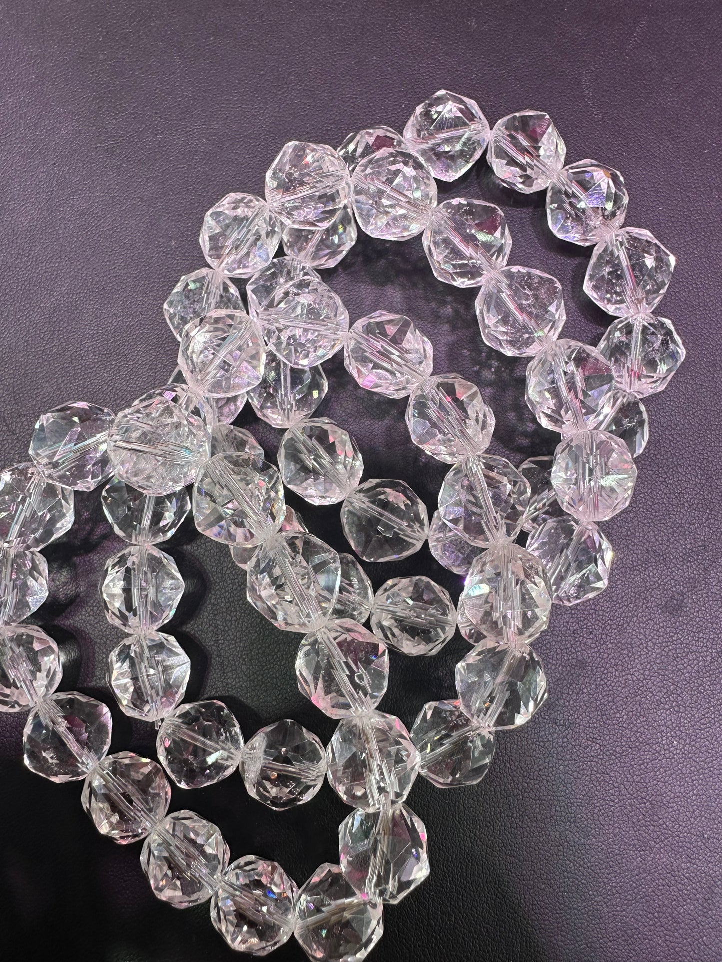 Clear quartz faceted bracelets 14mm