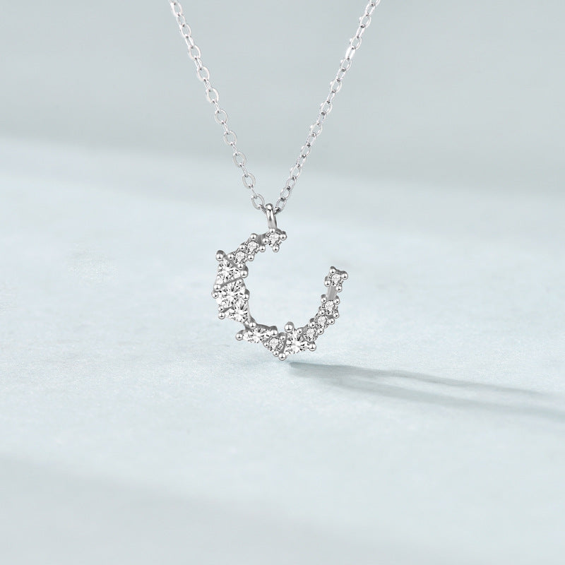 S925 Sterling Silver Moon Necklace pendants
