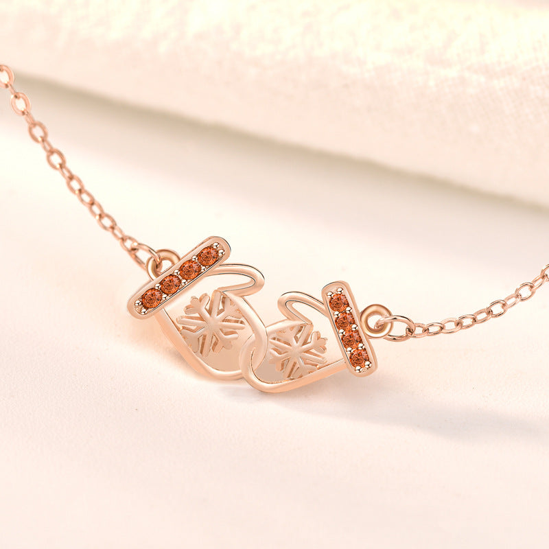 S925 silver snowflake glove pendant pendants