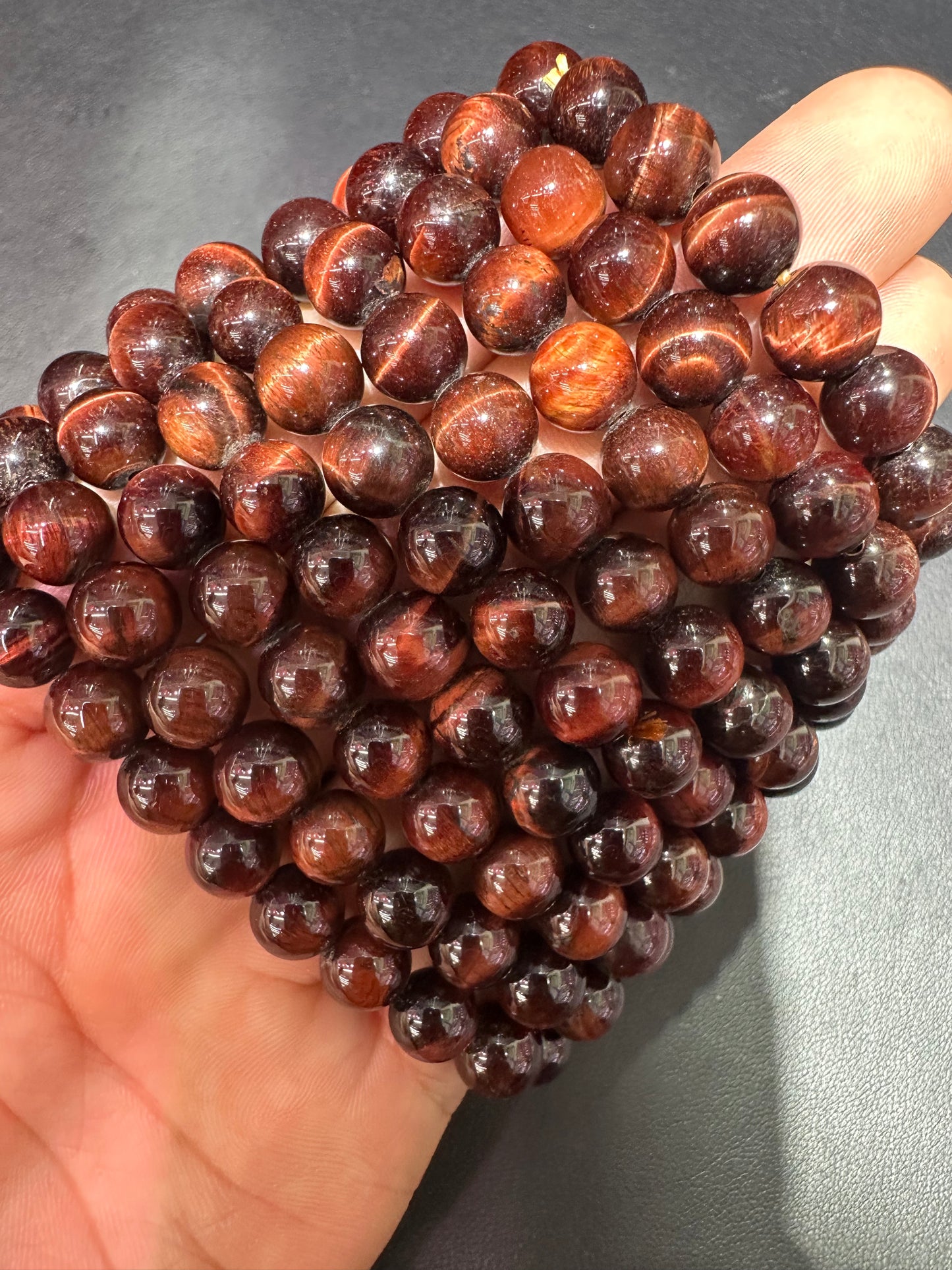 Red tiger eye bracelets 8mm