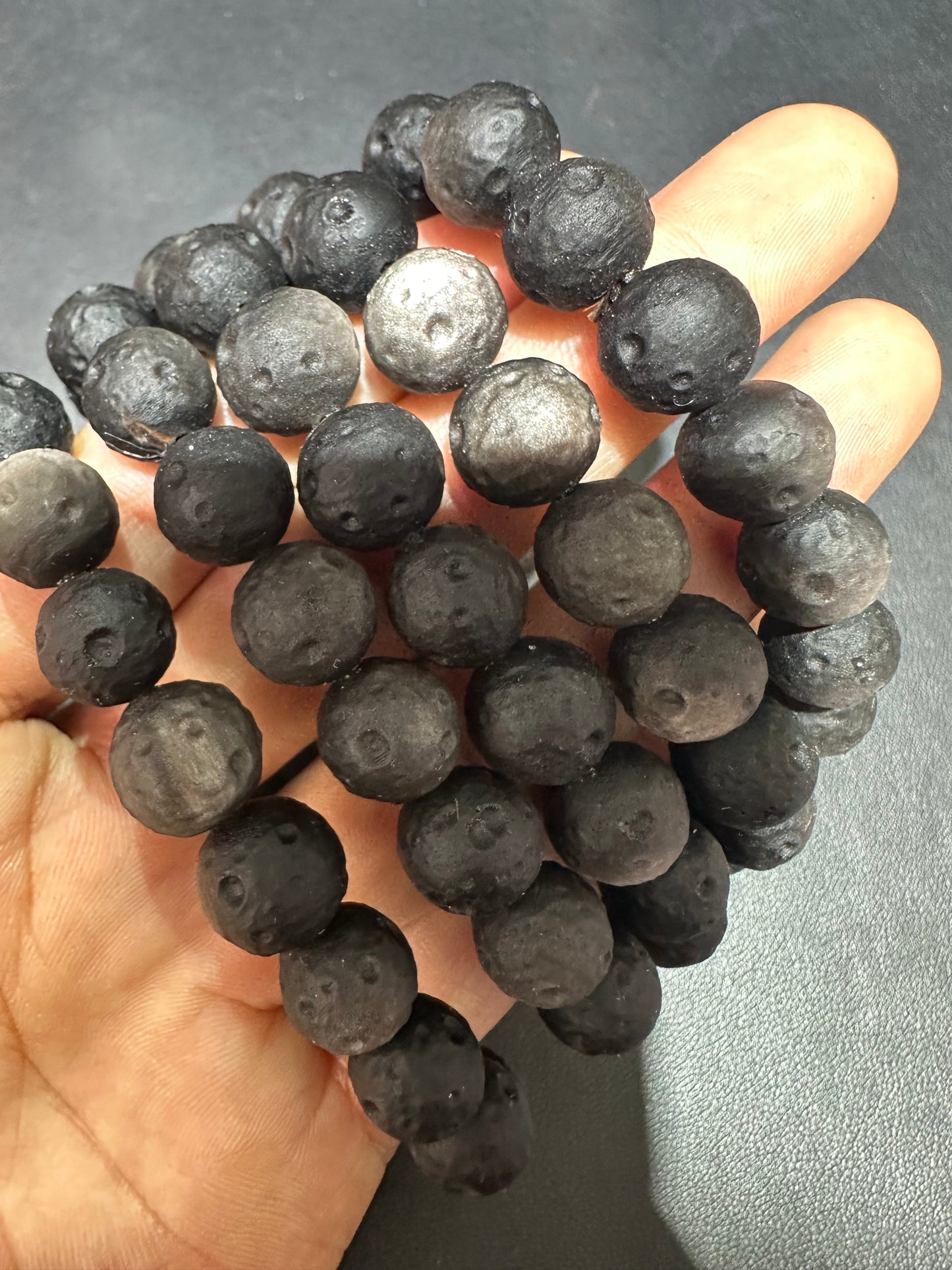 Black obsidian moon bracelets 11mm
