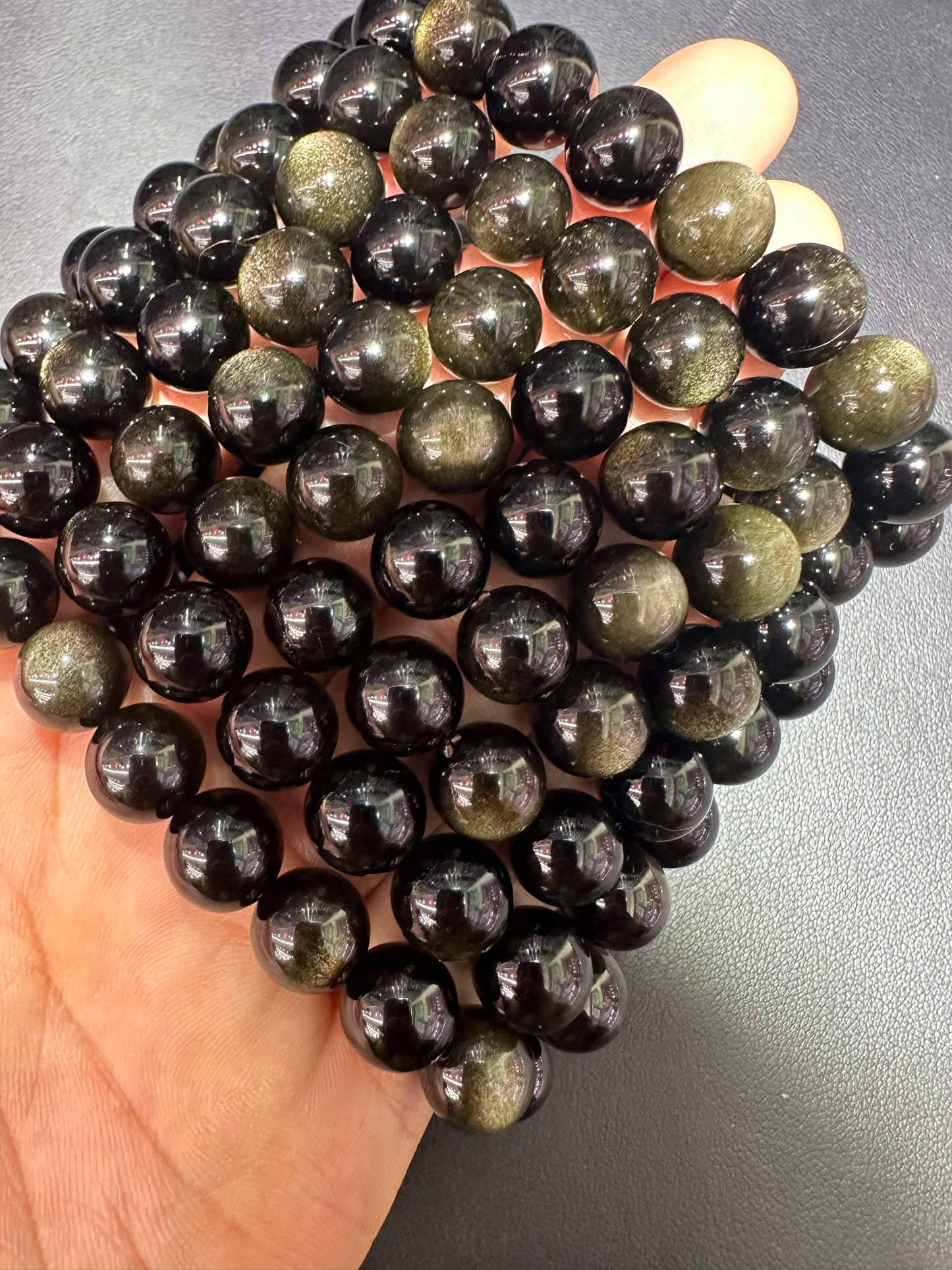 Golden obsidian bracelets 10mm