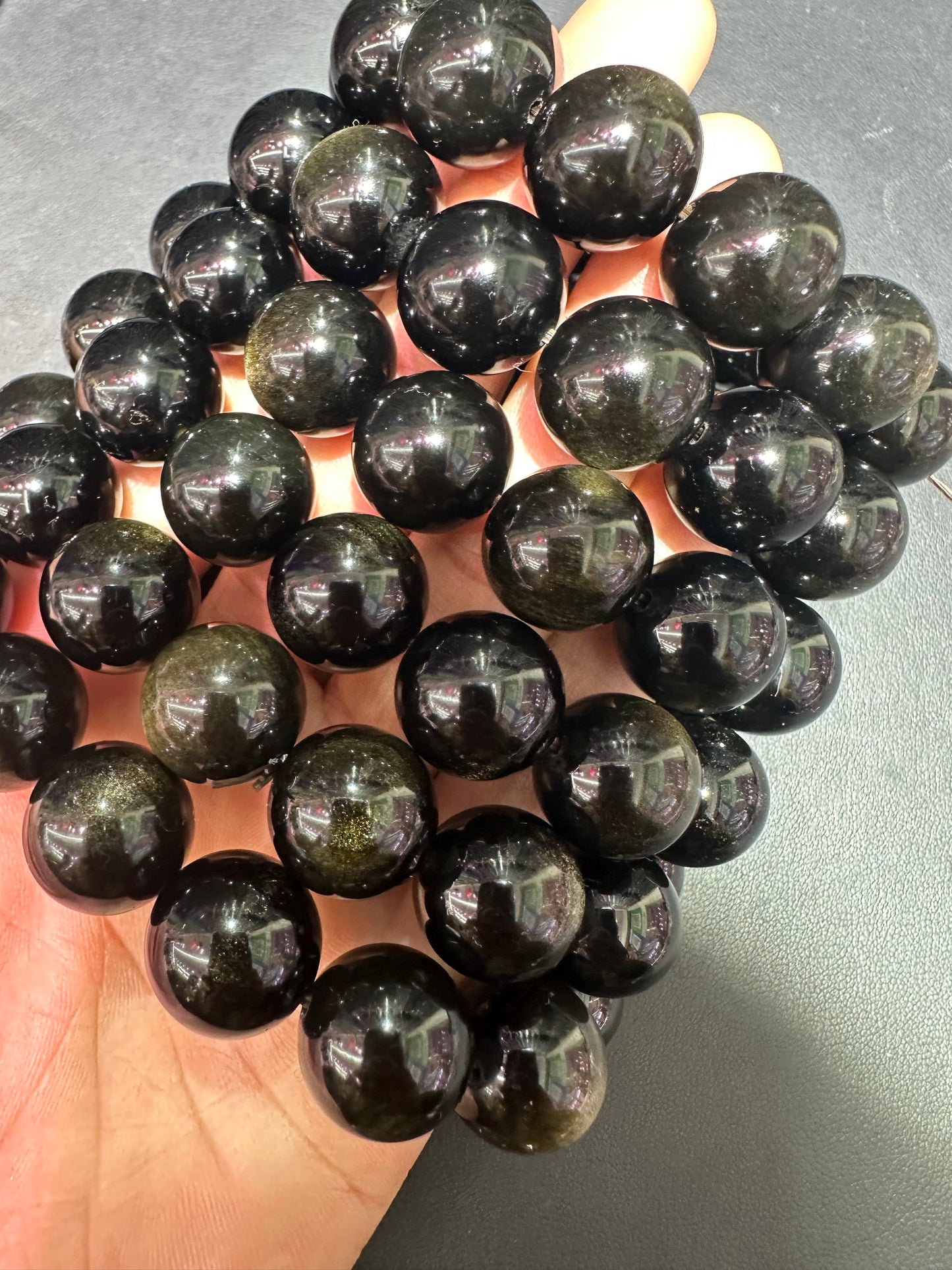 Golden obsidian bracelets 16mm