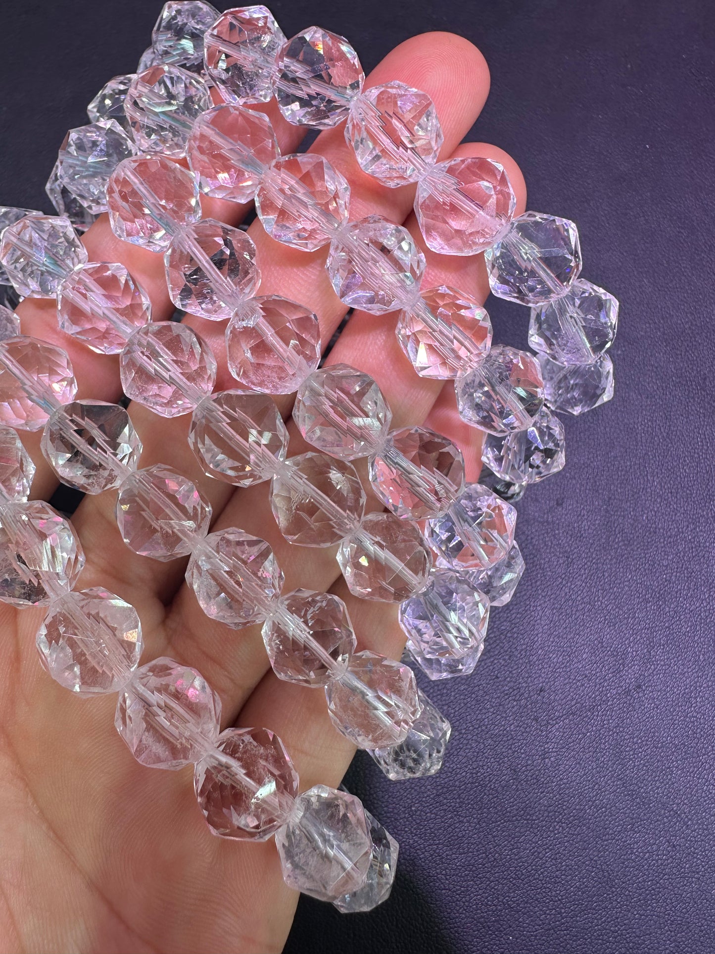 Clear quartz faceted bracelets 12mm