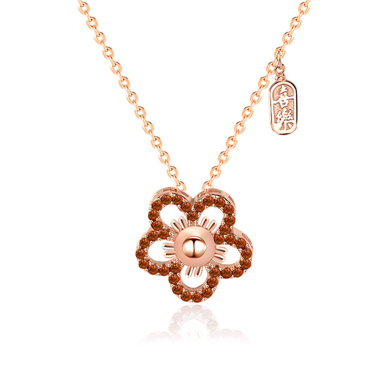 S925 sterling silver necklace  flower