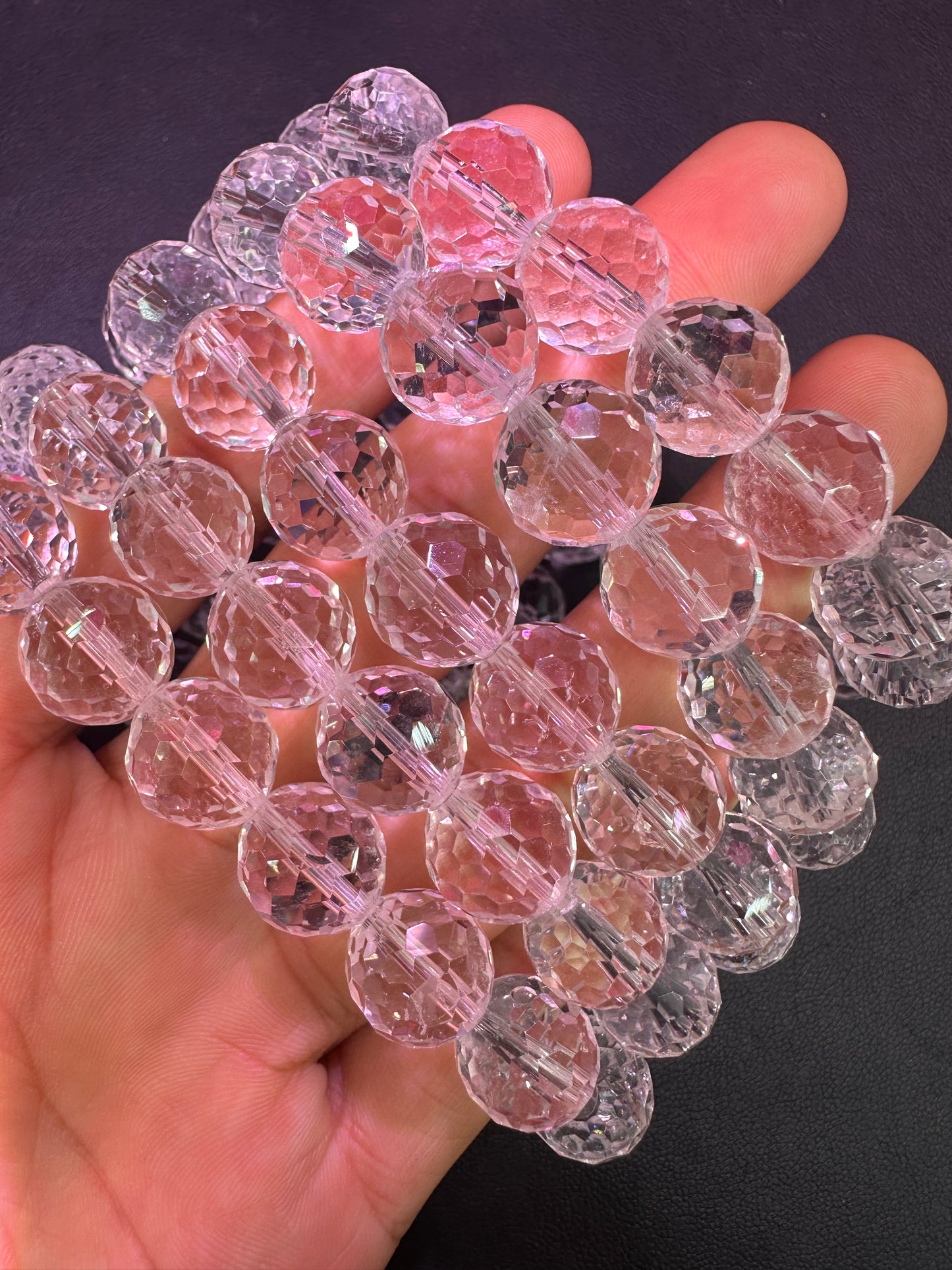 Faceted  clear quartz bracelets 12mm