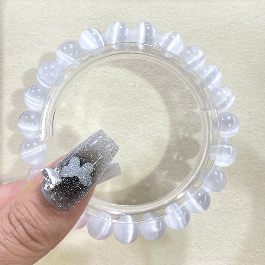 cat eye selenite bracelet 8mm