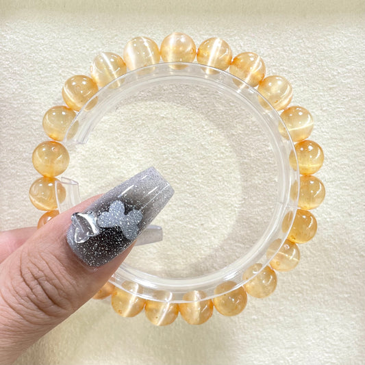 yellow aura selenite bracelet 8mm
