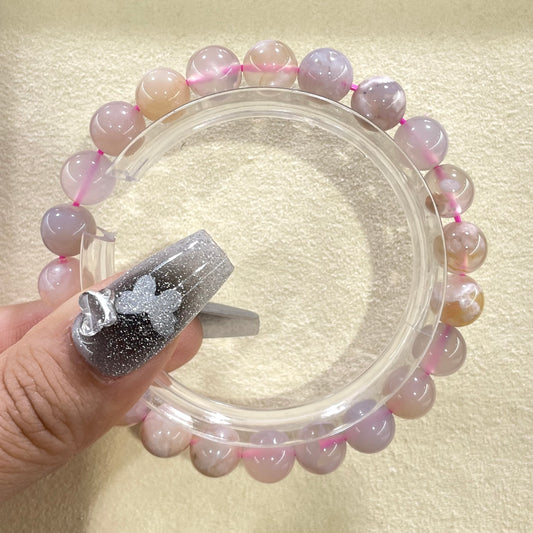 flower agate bracelet 8mm