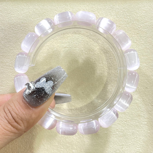 pink selenite bracelet 8mm