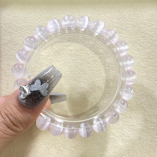 pink selenite bracelet 8mm