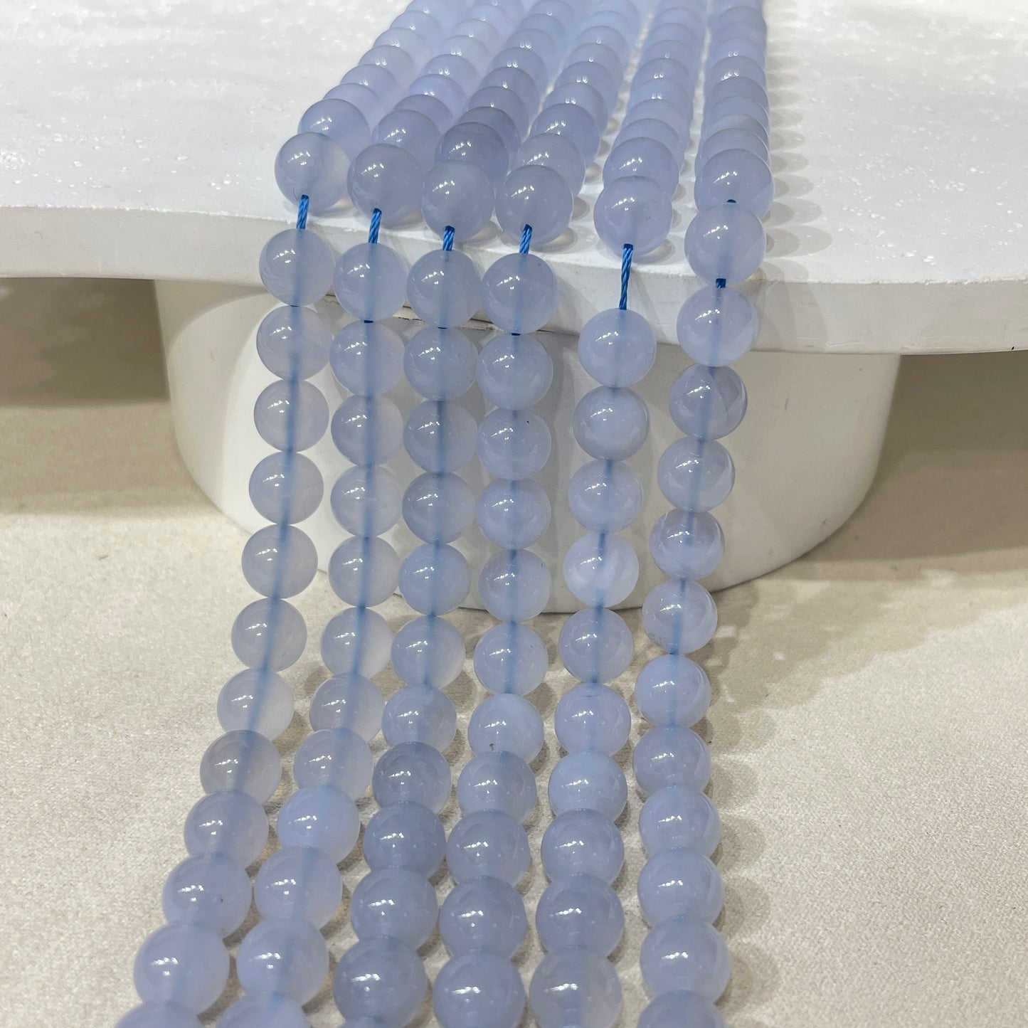 blue chalcedony strands 8mm