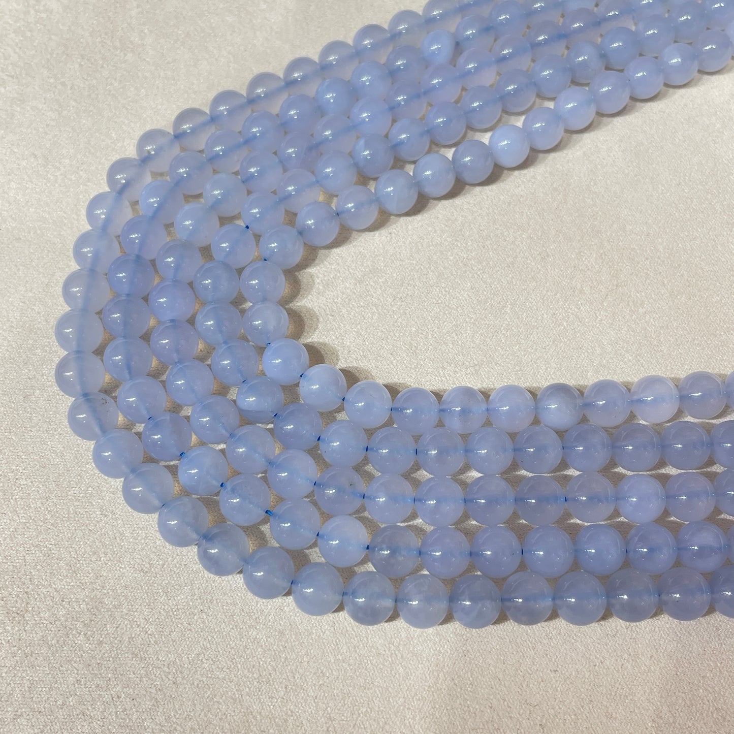 blue chalcedony strands 8mm