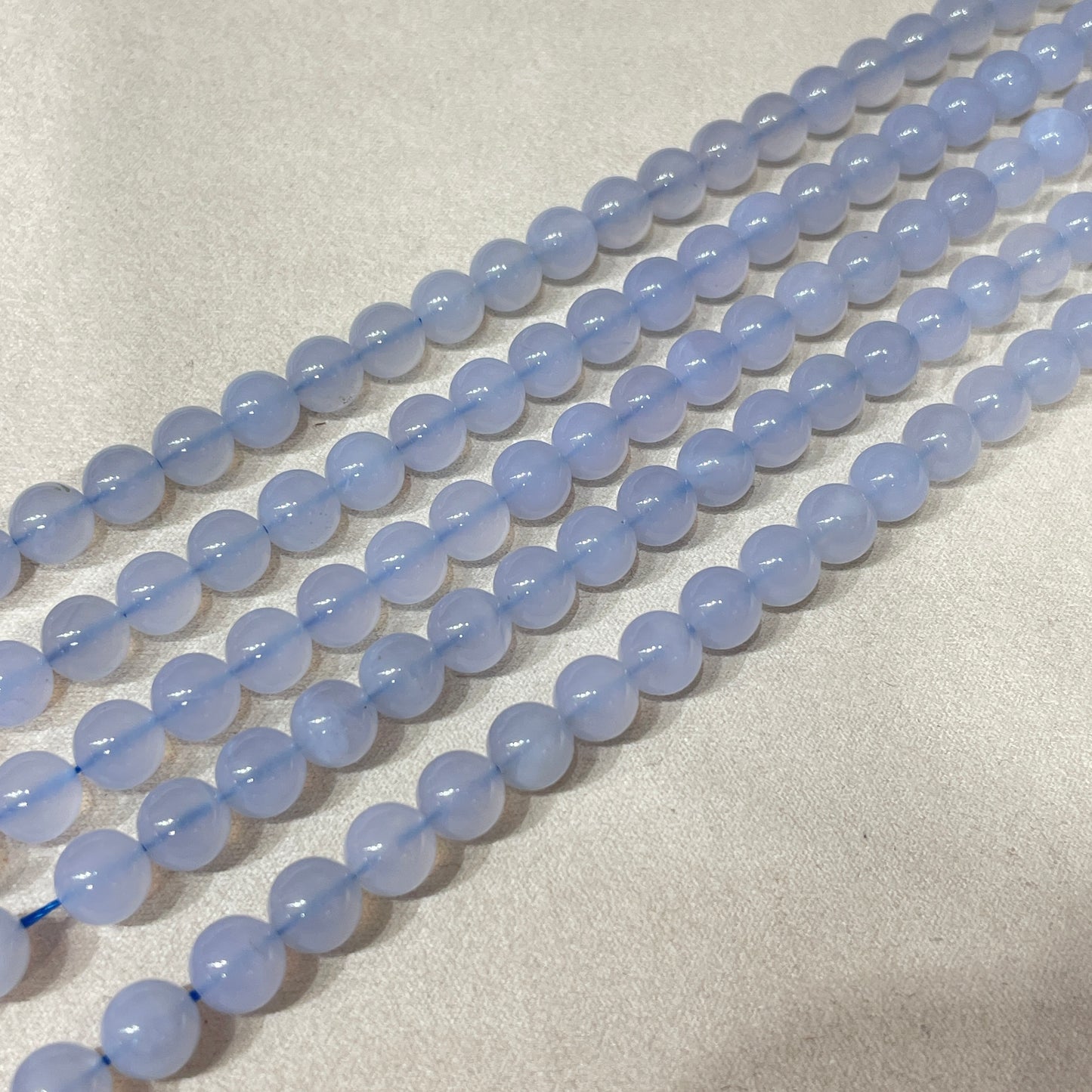 blue chalcedony strands 8mm