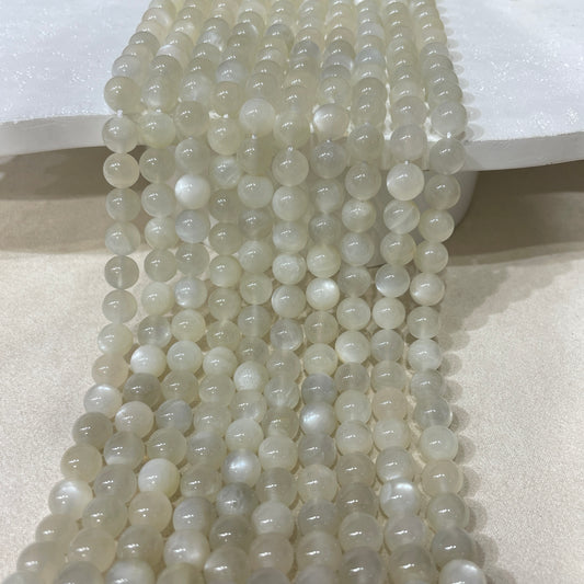 white moonstone strands 8mm
