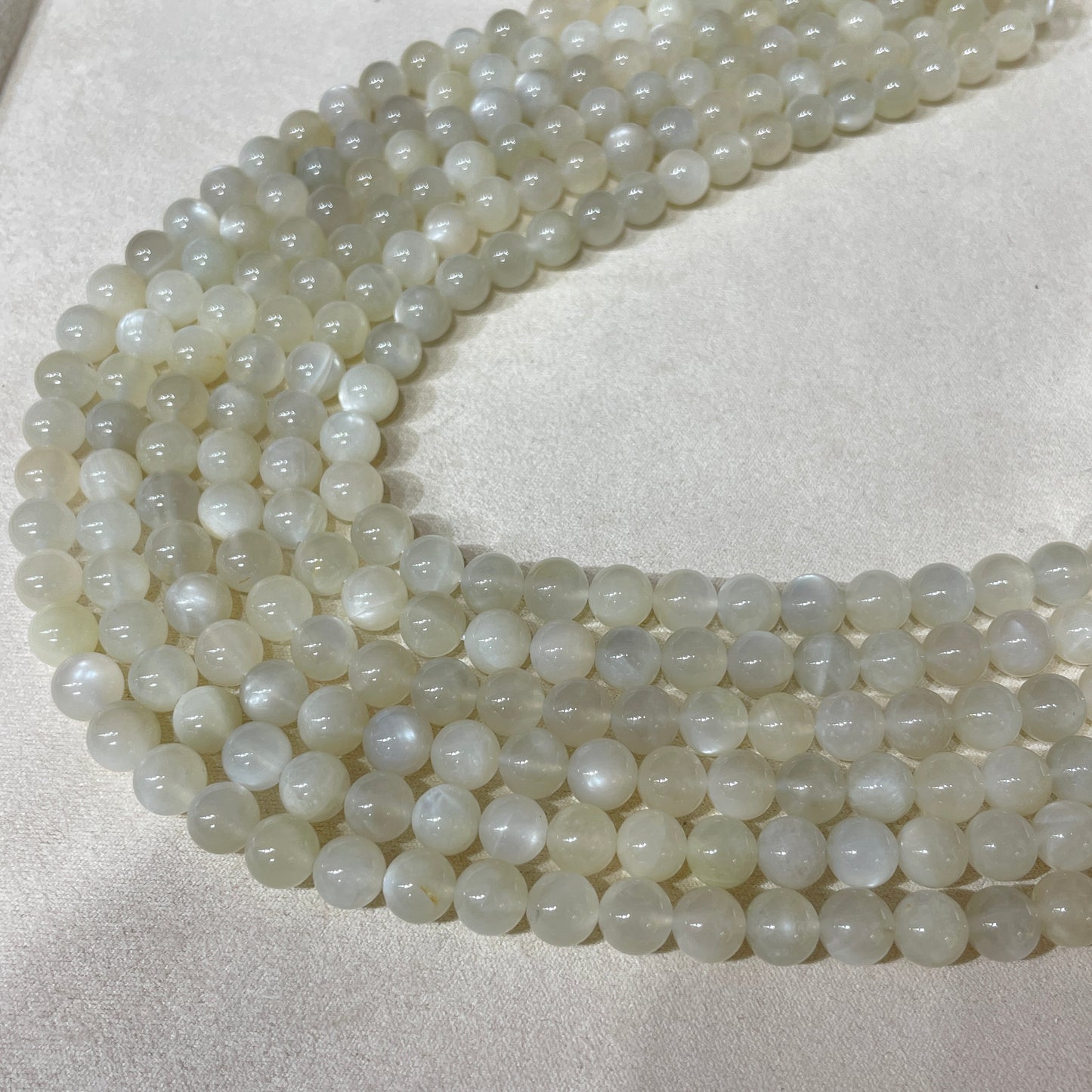 white moonstone strands 8mm