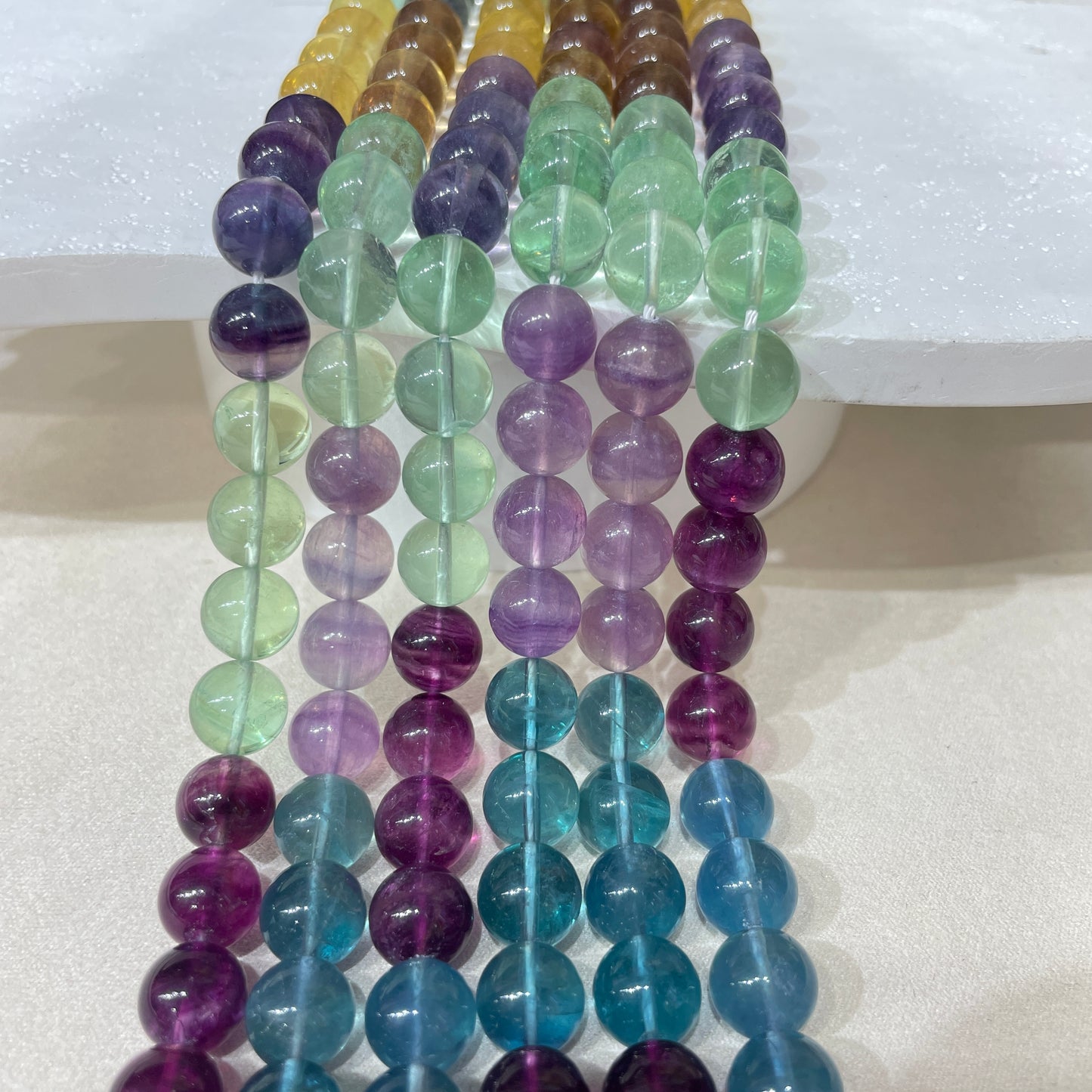 colorful fluorite strands 10mm
