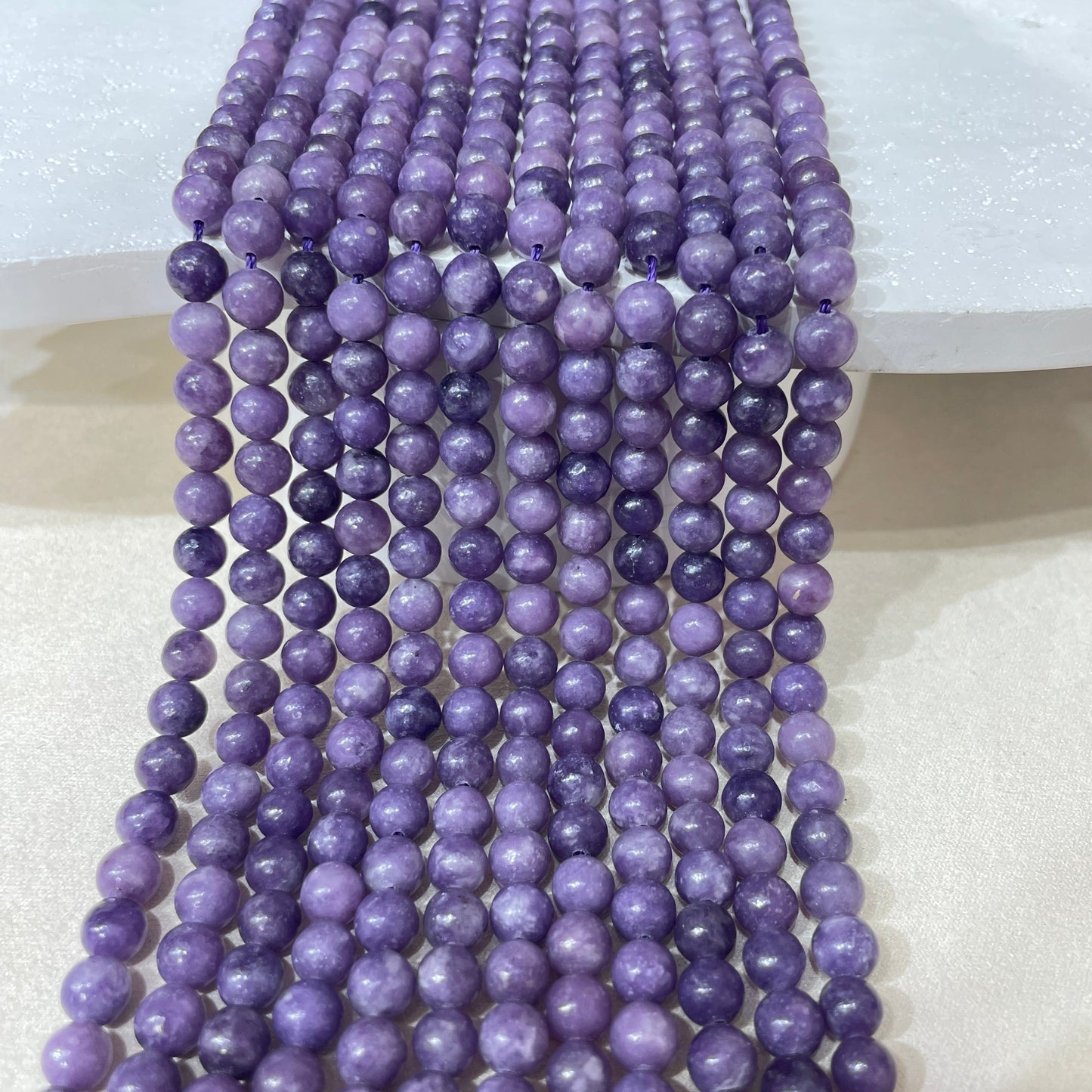 lepidolite strands 8mm