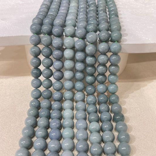 blue water jadelite strands 8.5mm