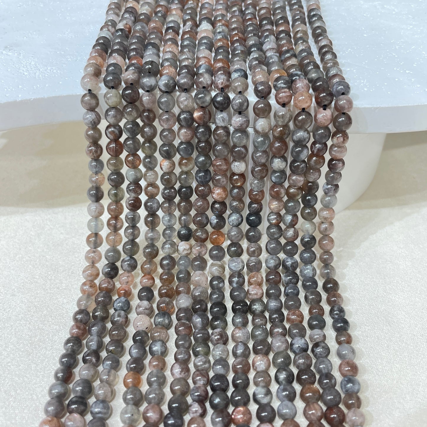 black golden sunstone strands