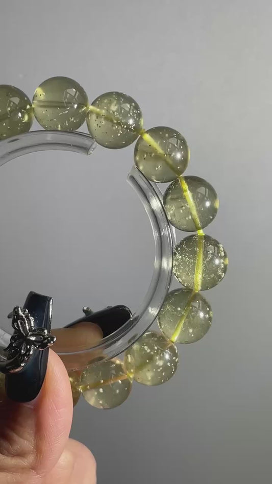 rare natural Libyan Desert Glass bracelet 12.9mm