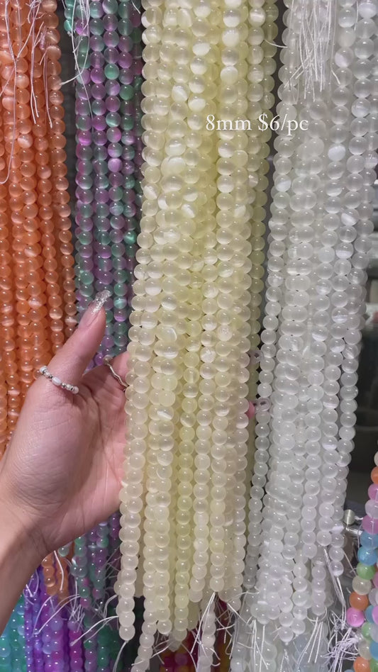 8mm selenite strands