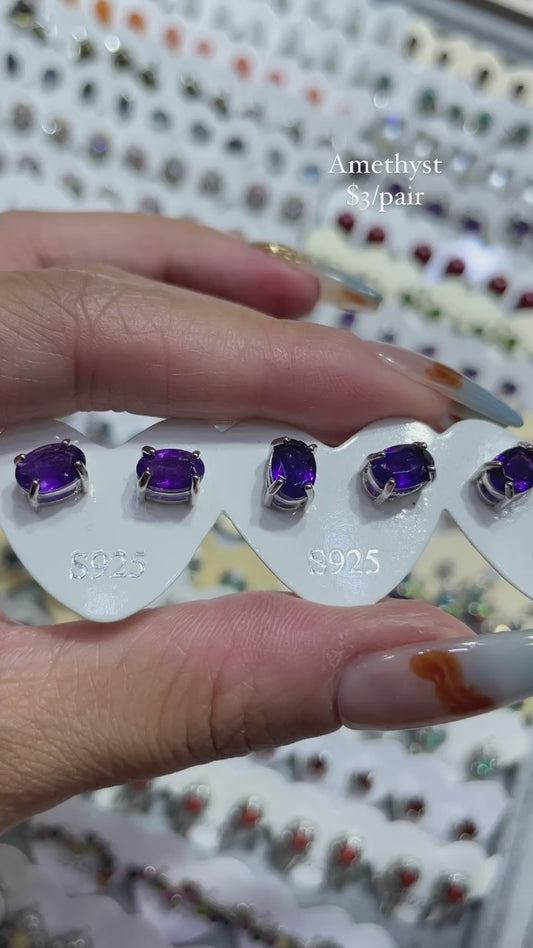 S925 amethyst earrings