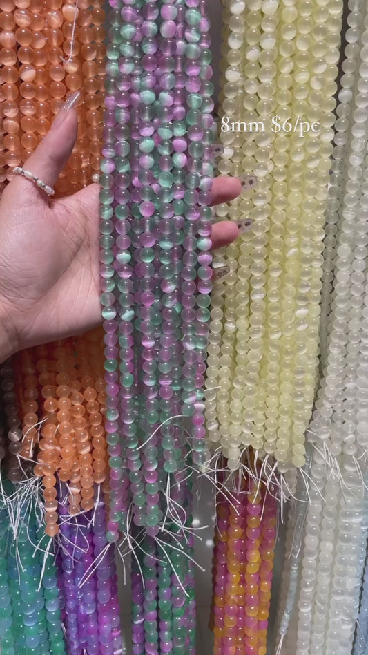 8mm selenite strands
