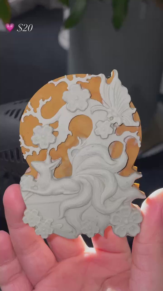 jinbao jasper nine tails fox carving