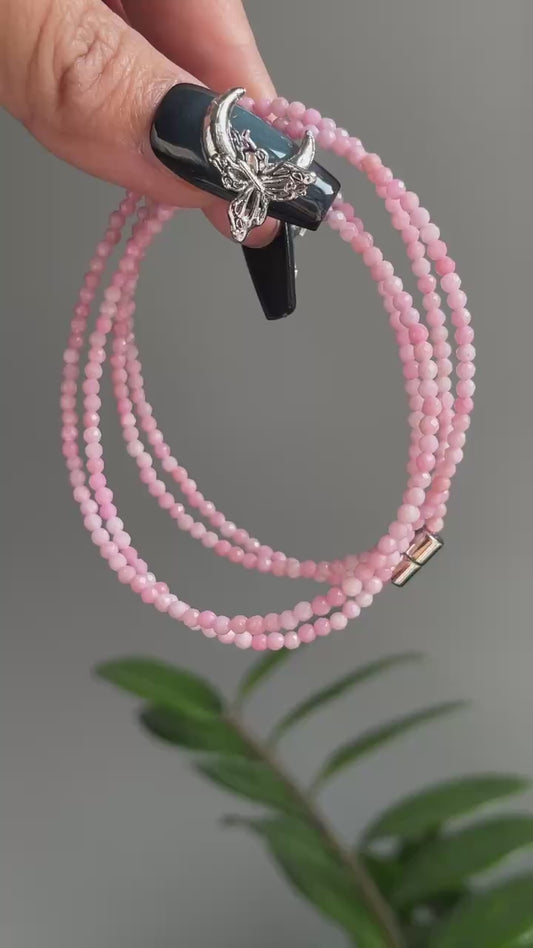 4 wraps pink opal magnetic bracelet