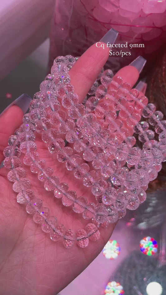 Faceted clear quartz bracelets