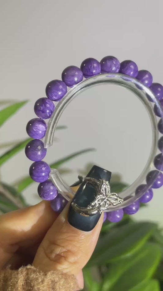natural charoite bracelet 8.1mm