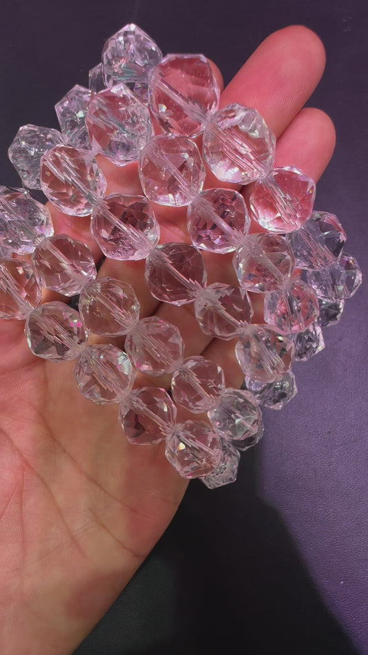 Clear quartz faceted bracelets 14mm