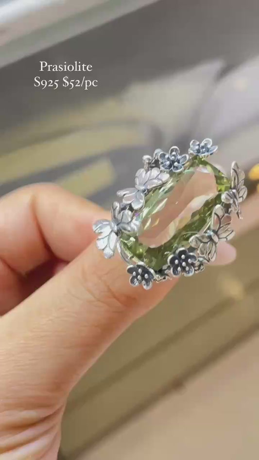 vintage prasiolite s925 ring